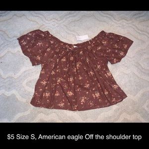 American eagle off the shoulder short sleeve top